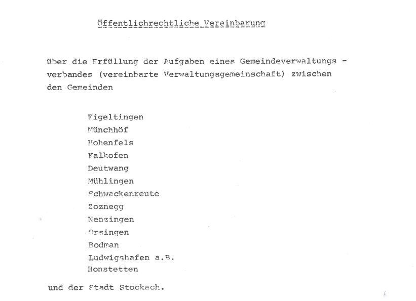  Vertrag zur Gründung der Verwaltungsgemeinschaft 1974 