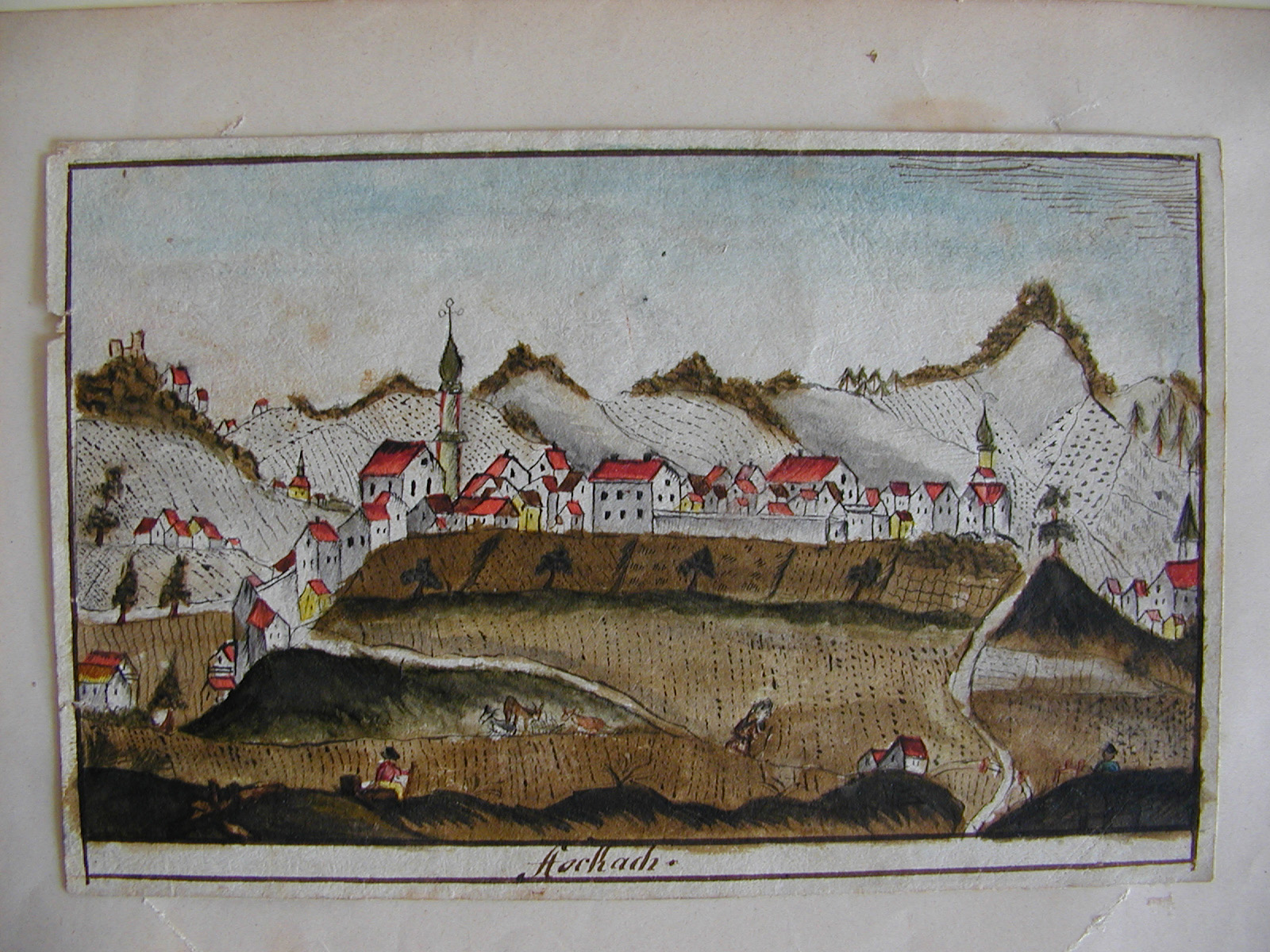  Zeichnung der Stadt Stockach aus dem 18. Jahrhundert 