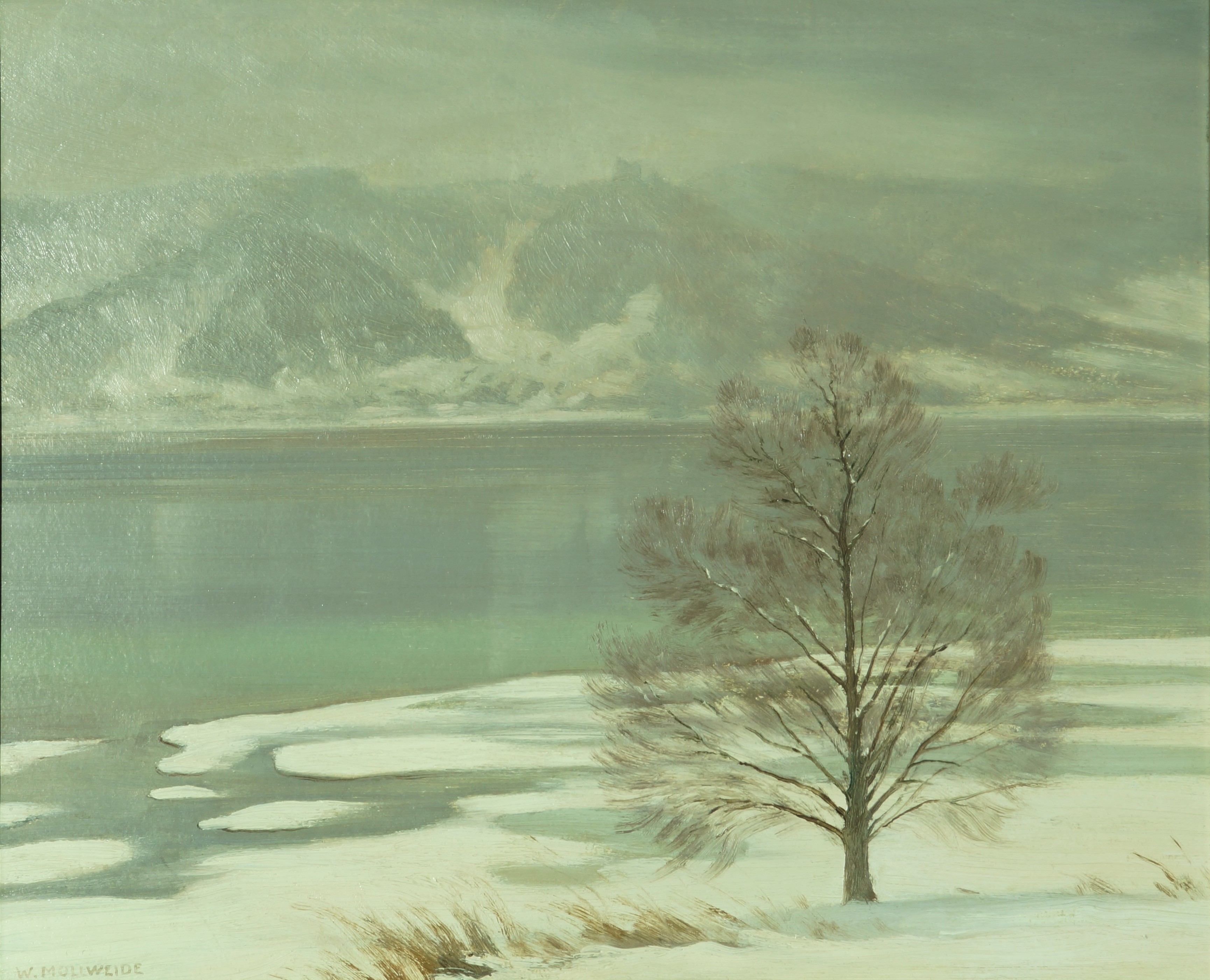  Werner Mollweide, Winter am See, Stadtmuseum Stockach, Kunstsammlung Heinrich Wagner 