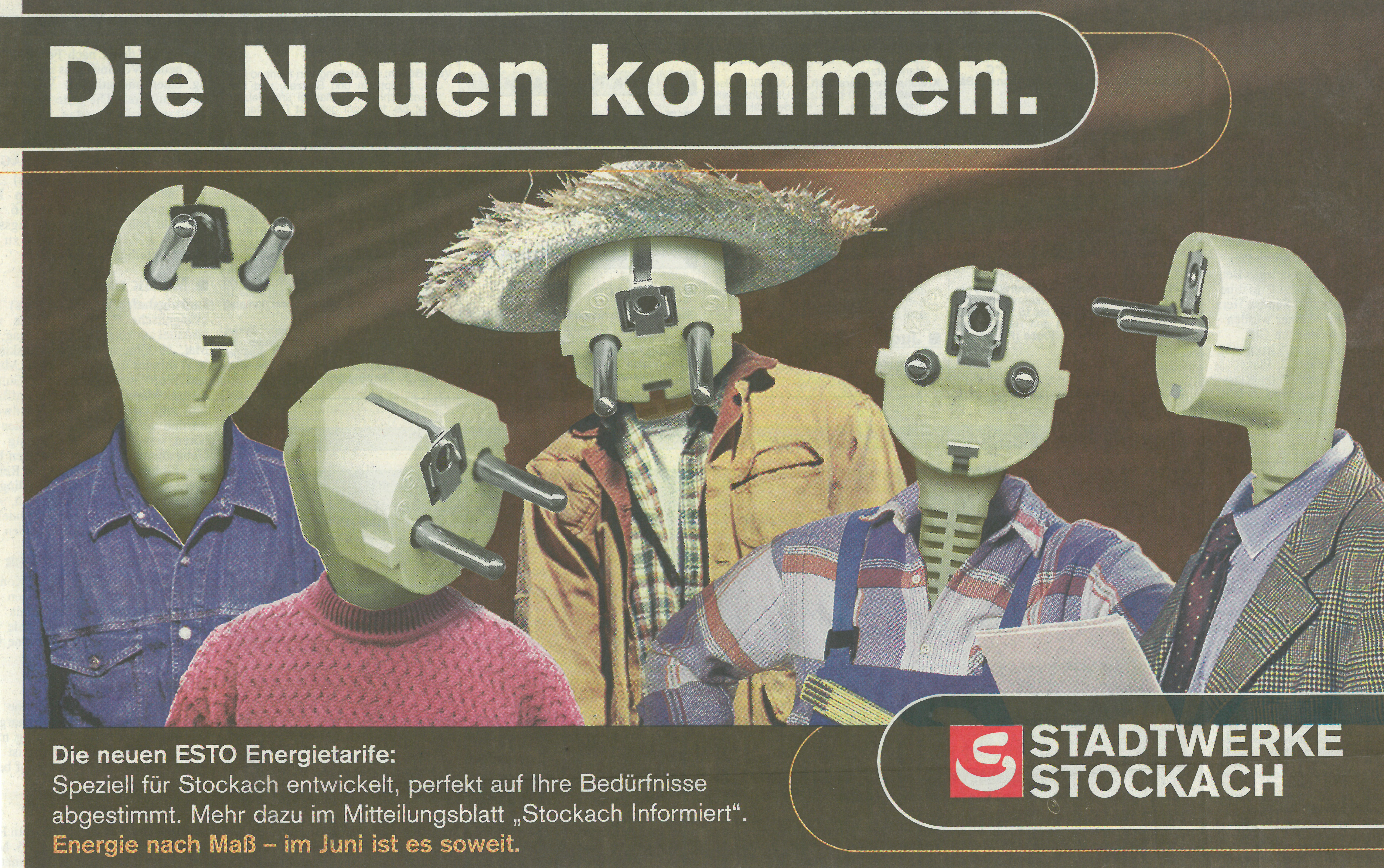 Werbung der Stadtwerke für den Tarifwechsel 2000, Bild: Stadtwerke Stockach 