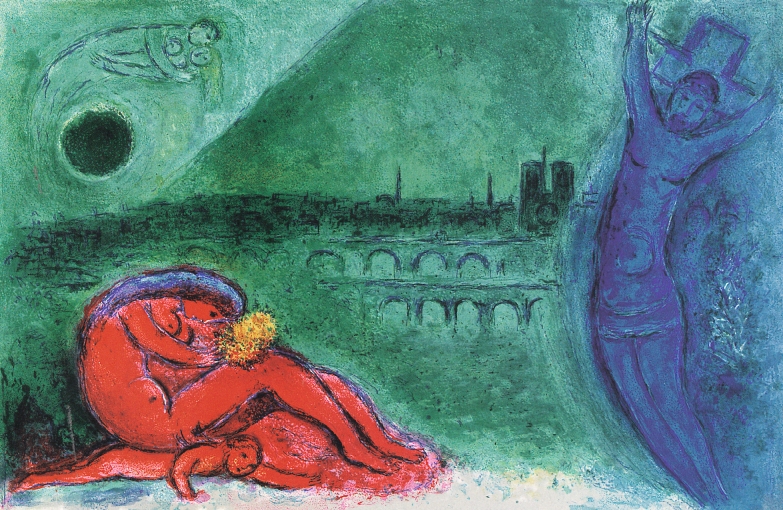  Marc Chagall: Quai de la Tournelle, 1963 (Mourlot 351), © VG Bild-Kunst, Bonn 2019 