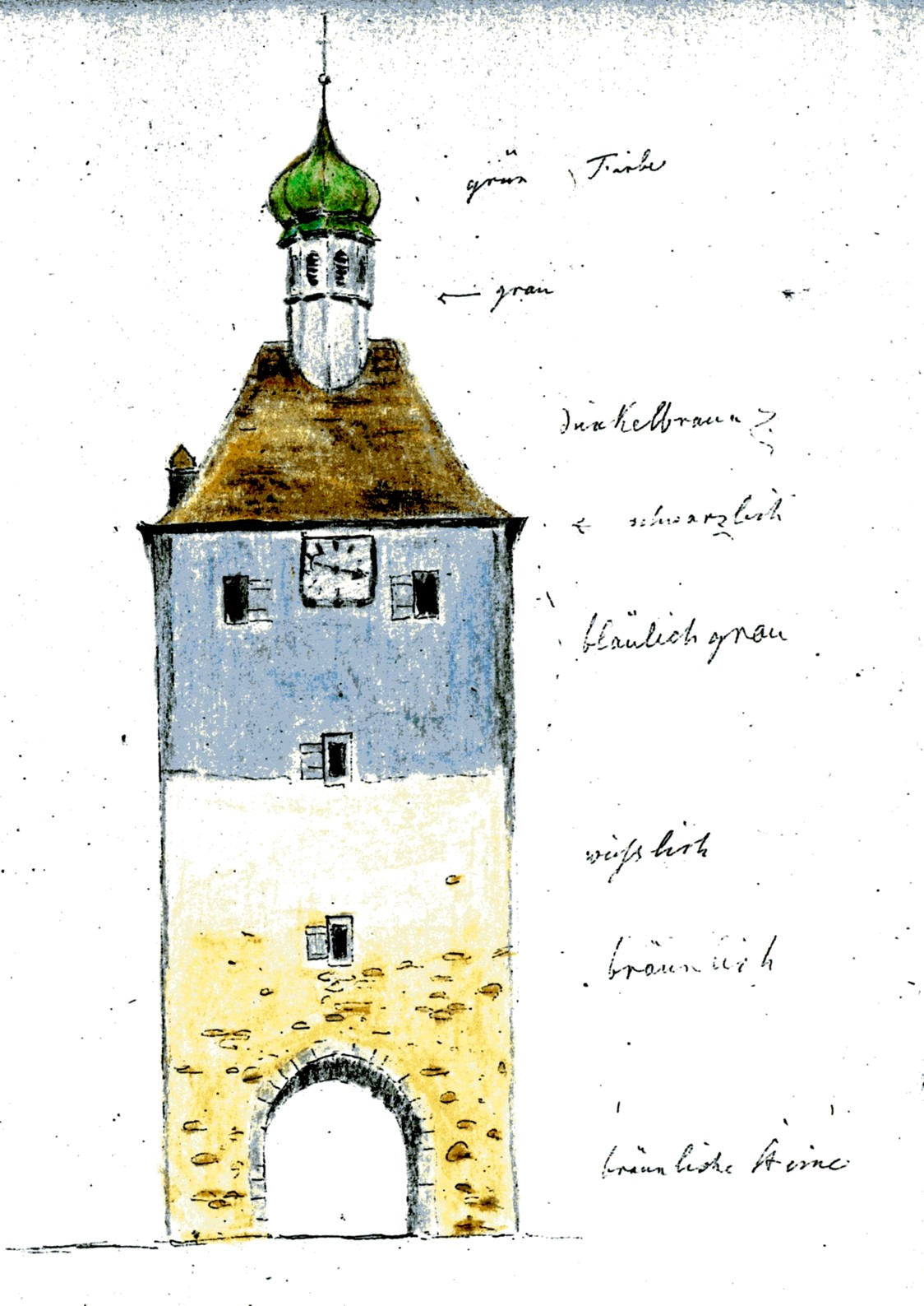  Das Stockacher Obere Tor in einer Skizze aus dem Generallandesarchiv Karlsruhe 