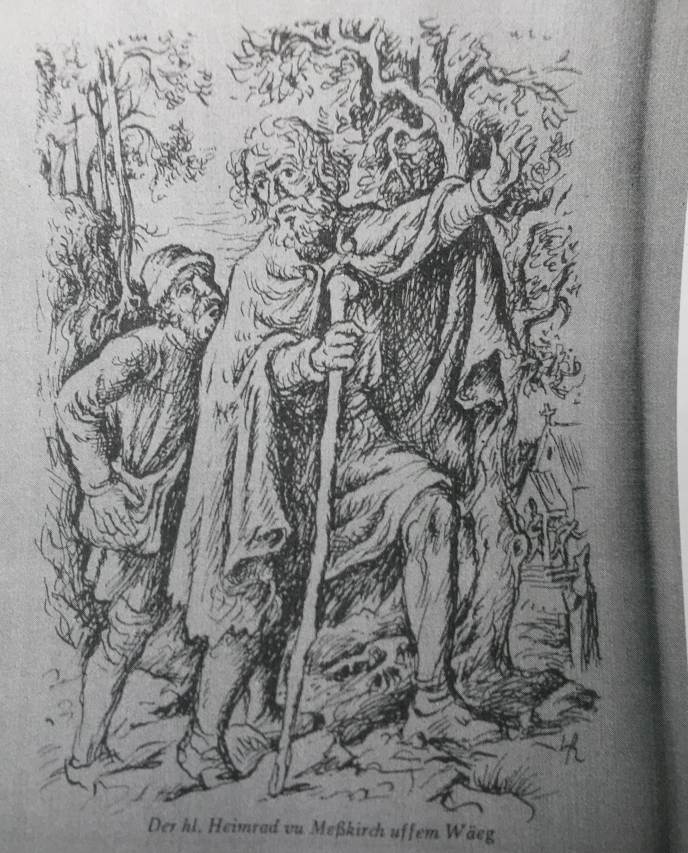  Der Heilige Heimerad - Zeichnung von Lothar Rohrer für den Gedichtband von Charly Sauter 