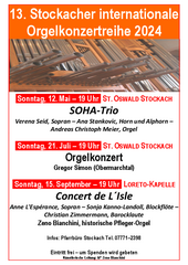 13. Stockacher internationale Orgelkonzertreihe 2024: SOHA Trio