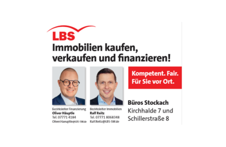 zeigt Logo von LBS mit Herrn Häuptle und Herrn Reitz