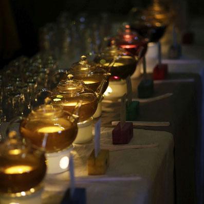 Kräuterscheune schön beleuchtet
