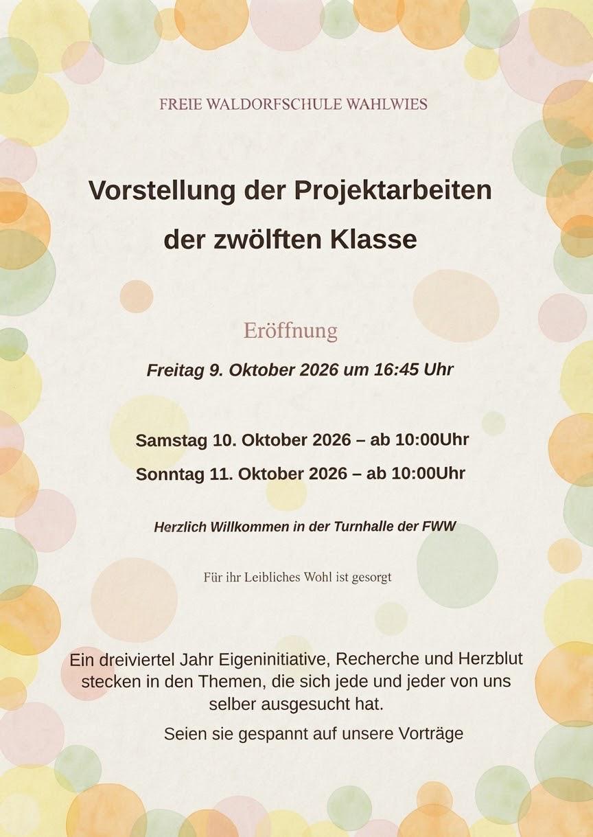 Plakat Vorstellung der Projektarbeiten