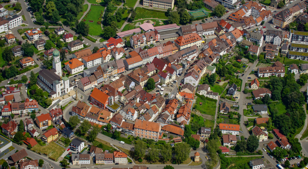 Foto: Gerhard Plessing Luftbild der Stockacher Kernstadt