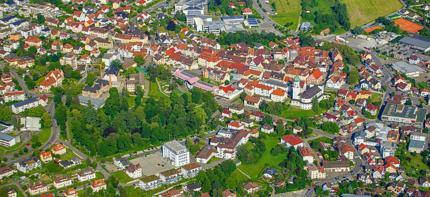 Luftbildaufnahme der Oberstadt 