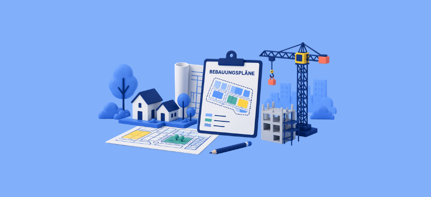 Ein Stadtplan und ein Modell stehen auf einem Tisch