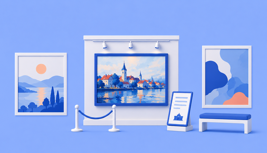 Eine Grafik zeigt Bilder an der Wand